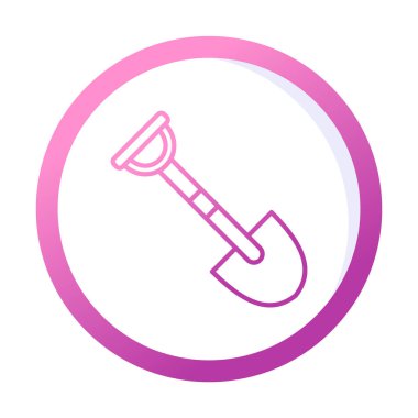 Bahçe küreği ikonu. Kürek karikatür simgesinin vektör çizimi                 