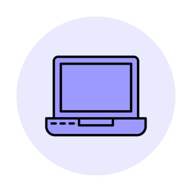 dizüstü bilgisayar simgesi, vektör illüstrasyonu basit tasarım 