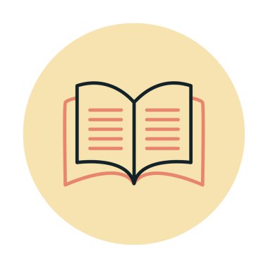 Basit Açık Kitap simgesi, vektör illüstrasyonu