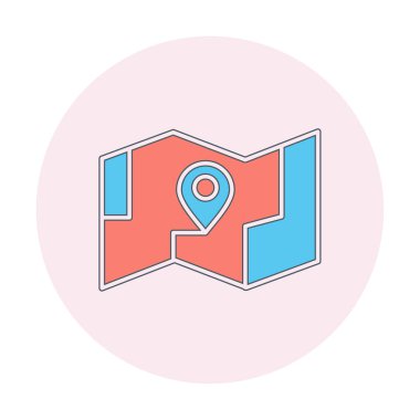 GPS konum vektörü simgesine sahip harita