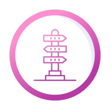 Beyaz arkaplanda yön vektörü illüstrasyonu