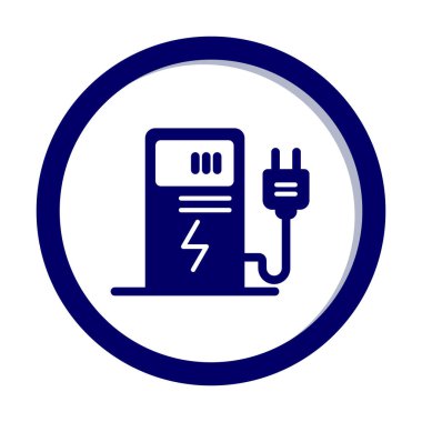 Elektrik Şarj İstasyonu ikon vektör çizimi