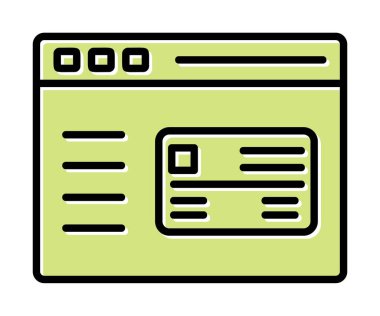 Basit Web Ödeme simgesi, vektör illüstrasyonu