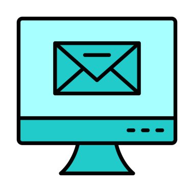 Basit e- posta simgesi, vektör illüstrasyonu