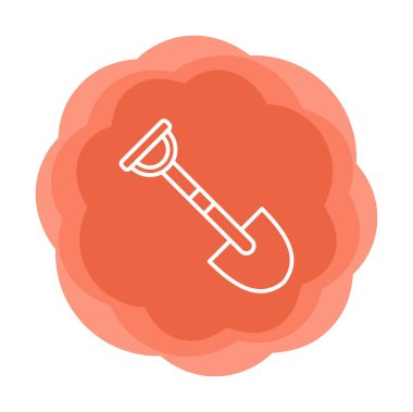 Bahçe küreği ikonu. Kürek karikatür simgesinin vektör çizimi                 