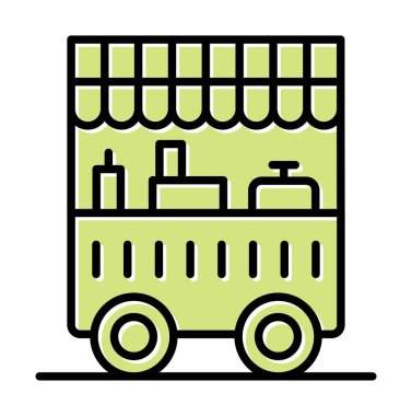 Yemek arabası simgesinin vektör illüstrasyonu 