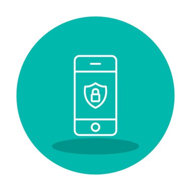 Gezici Güvenlik. Web simgesi basit illüstrasyon                     