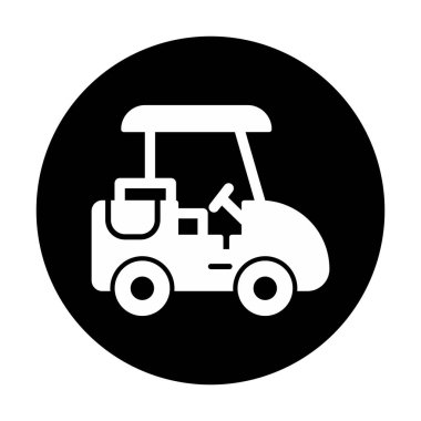 Golf Caddy simgesi, vektör illüstrasyonu