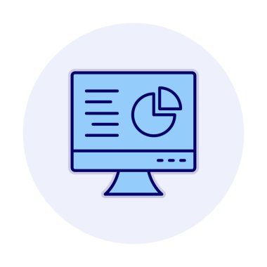 Çevrimiçi Pie Grafik ikonu vektör illüstrasyonu