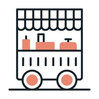 Yemek arabası simgesinin vektör illüstrasyonu 