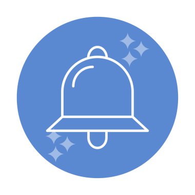 Basit Bildirim Zili simgesi, vektör illüstrasyonu