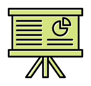 Beyaz arkaplan üzerinde sunum vektörü illüstrasyonunu çalıştır