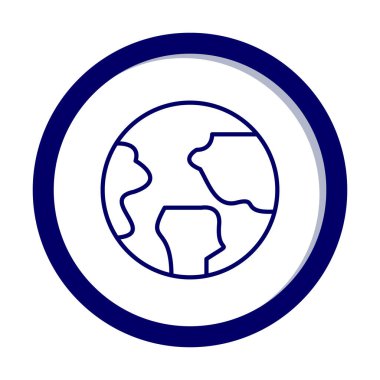 Dünya küresel ikonunun vektör illüstrasyonu