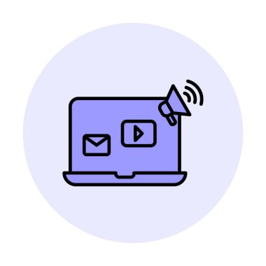 Beyaz arkaplanda Sosyal Medya Pazarlama vektör çizimi