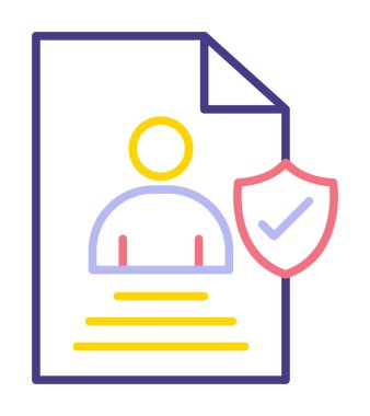 Veri güvenlik simgesi vektör illüstrasyonuna sahip kullanıcı