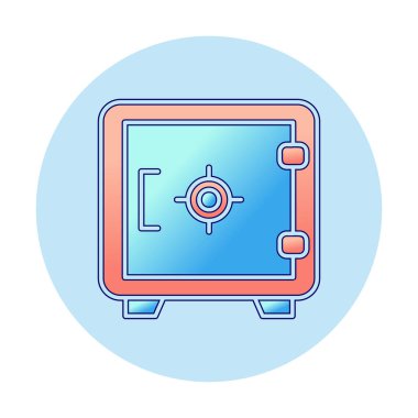 Güvenli simge, loker işareti, vektör illüstrasyonu