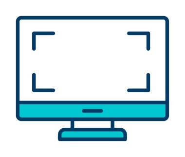 bilgisayar izleme simgesi, vektör illüstrasyonu basit tasarım