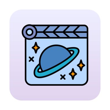 Space Film icon vector illustration