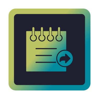 Basit not defteri simgesi, vektör illüstrasyonu