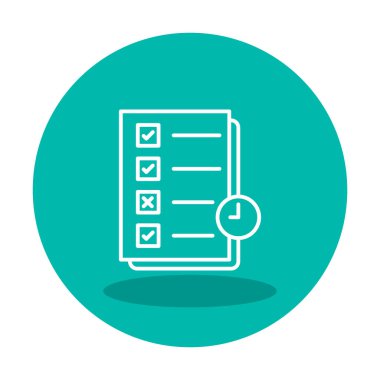 Görev planlama doğrusal simgesi. Kontrol listesi. Planlayıcı ağ simgesi, vektör illüstrasyonu 