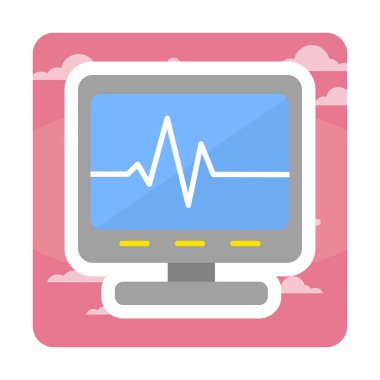 Ecg Okuma simgesi, vektör illüstrasyonu  