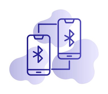 Bluetooth konsept vektör illüstrasyonuna bağlı telefonlar