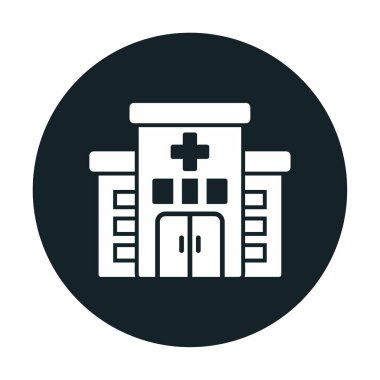 Basit hastane binası simgesi ögesi