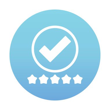 işaretleme işareti ve beş yıldız simgesi, vektör illüstrasyonu