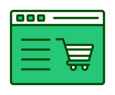 Alışveriş sitesi simgesinin vektör illüstrasyonu