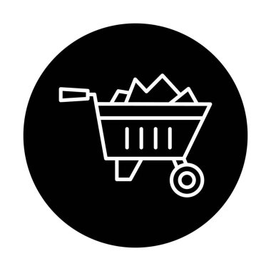 El arabası düz simgesi, tasarım için vektör illüstrasyonu 