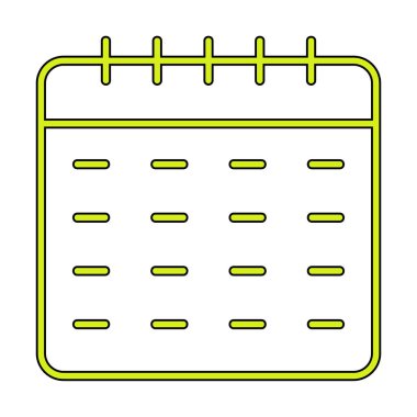 Takvim düzlüğü simgesi, vektör illüstrasyonu 