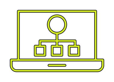 Basit Laptop Ekran simgesi, vektör illüstrasyonu