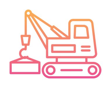 Yapı vinç simgesi, vektör illüstrasyon tasarımı