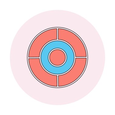 Basit hedef simgesi, hedef, vektör illüstrasyonu