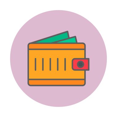  Cash Cüzdanı simge vektör illüstrasyonu