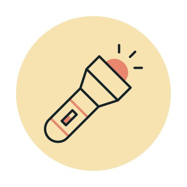 Seyahat fenerinin düz simgesi. Renkli vektör çizimi