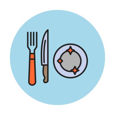 Çatal bıçak ağı simgesi, vektör illüstrasyonu