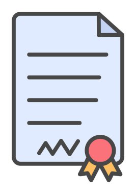 Beyaz arkaplanda diploma vektör illüstrasyonu