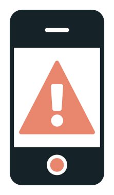 Düz biçimli uyarı cep telefonu simgesi