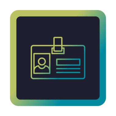 kimlik kartı simgesi, vektör illüstrasyonu basit tasarım