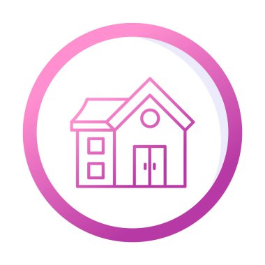 Eve. Web simgesi basit illüstrasyon