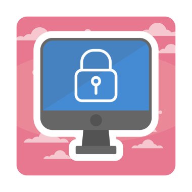 Beyaz arkaplanda asma kilit vektör çizimi