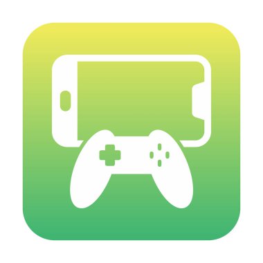 Joystick ve Mobile. Web simgesi basit illüstrasyon                