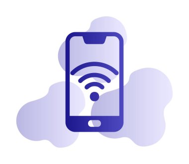 Akıllı telefon kablosuz interneti. Web simgesi basit illüstrasyon