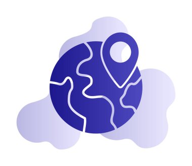 Basit Globe Konum simgesi, vektör illüstrasyonu