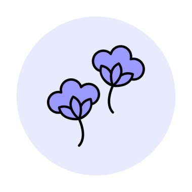 Pamuk çiçeklerinin basit web çizimi