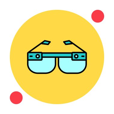Akıllı Gözlük simgesi vektör çizimi