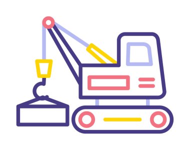 Yapı vinç simgesi, vektör illüstrasyon tasarımı