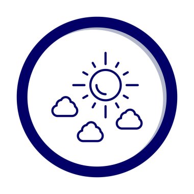 Güneş bulutların simge vektör çizim ile 