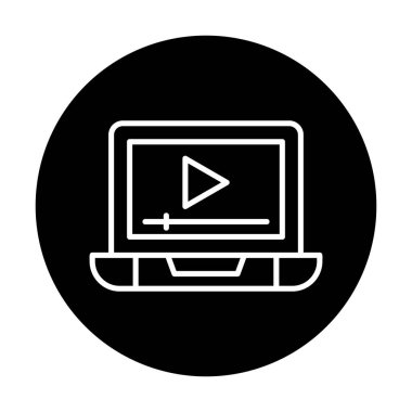 Video Ad simgesi vektör illüstrasyonu